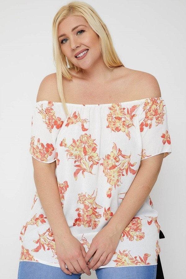 Floral Print Off The Shoulder Top Secondary image