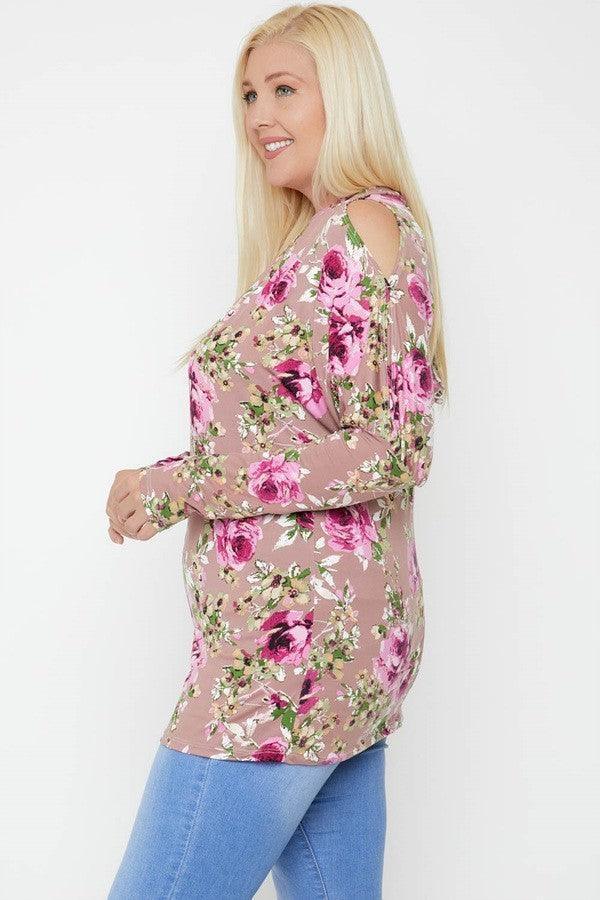 Flattering Cutout Details Floral Print Top | Mixtshop LLC