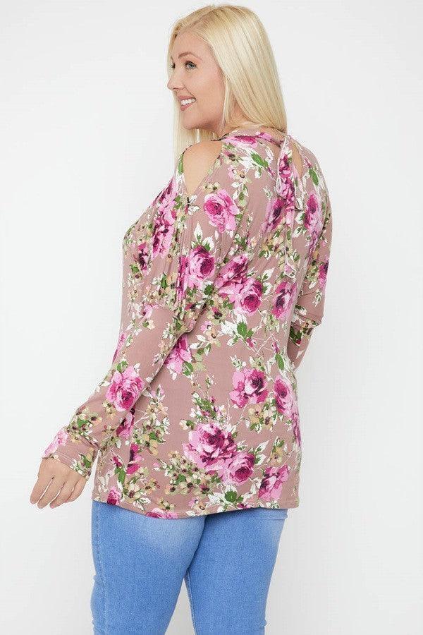 Flattering Cutout Details Floral Print Top | Mixtshop LLC