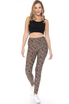 Yoga Style Banded Lined Multi Printed Knit Legging With High Waist | Mixtshop LLC