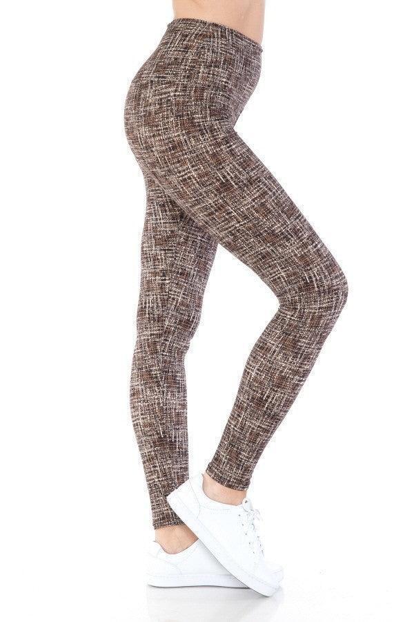 Yoga Style Banded Lined Multi Printed Knit Legging With High Waist | Mixtshop LLC