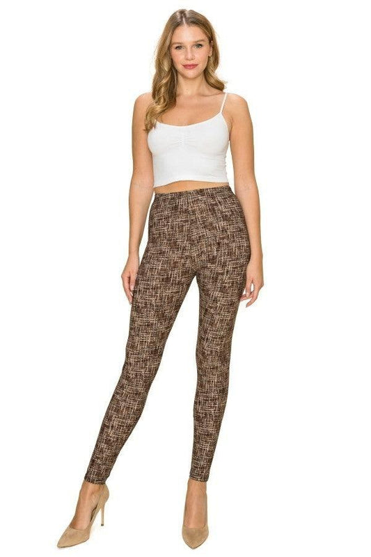 Multi Print, Full Length, High Waisted Leggings In A Fitted Style With An Elastic Waistband | Mixtshop LLC