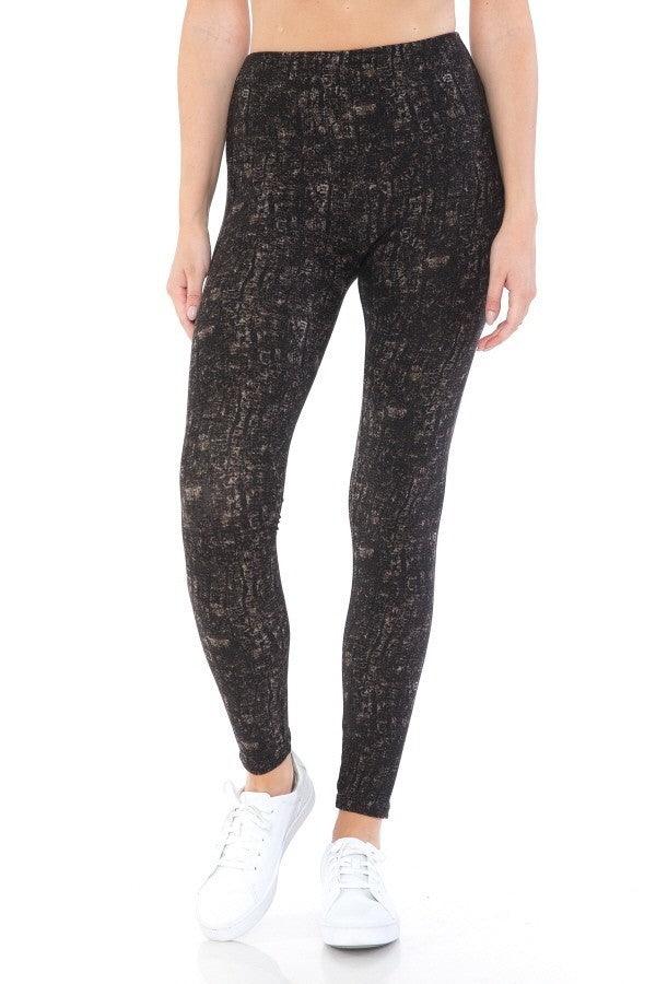 Yoga Style Banded Lined Multi Printed Knit Legging With High Waist | Mixtshop LLC Main image