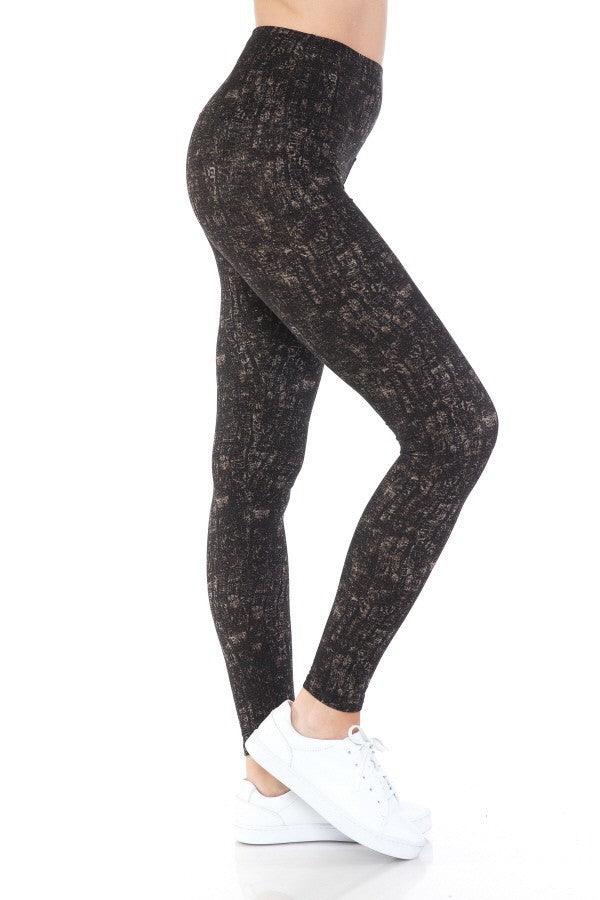 Yoga Style Banded Lined Multi Printed Knit Legging With High Waist | Mixtshop LLC