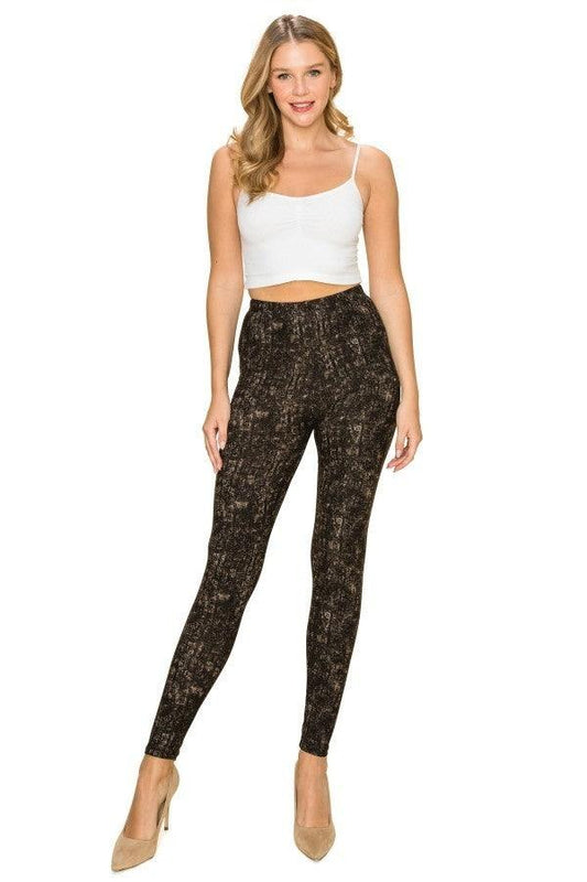 Multi Print, Full Length, High Waisted Leggings In A Fitted Style With An Elastic Waistband | Mixtshop LLC