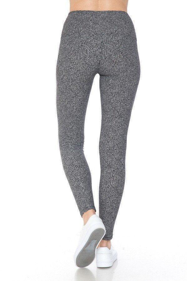 Yoga Style Banded Lined Multi Printed Knit Legging With High Waist | Mixtshop LLC