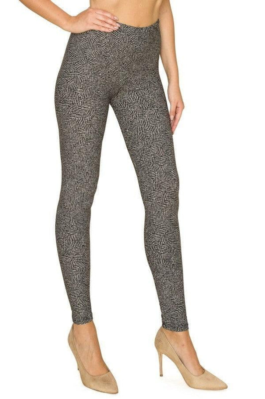 Multi Print, Full Length, High Waisted Leggings In A Fitted Style With An Elastic Waistband | Mixtshop LLC