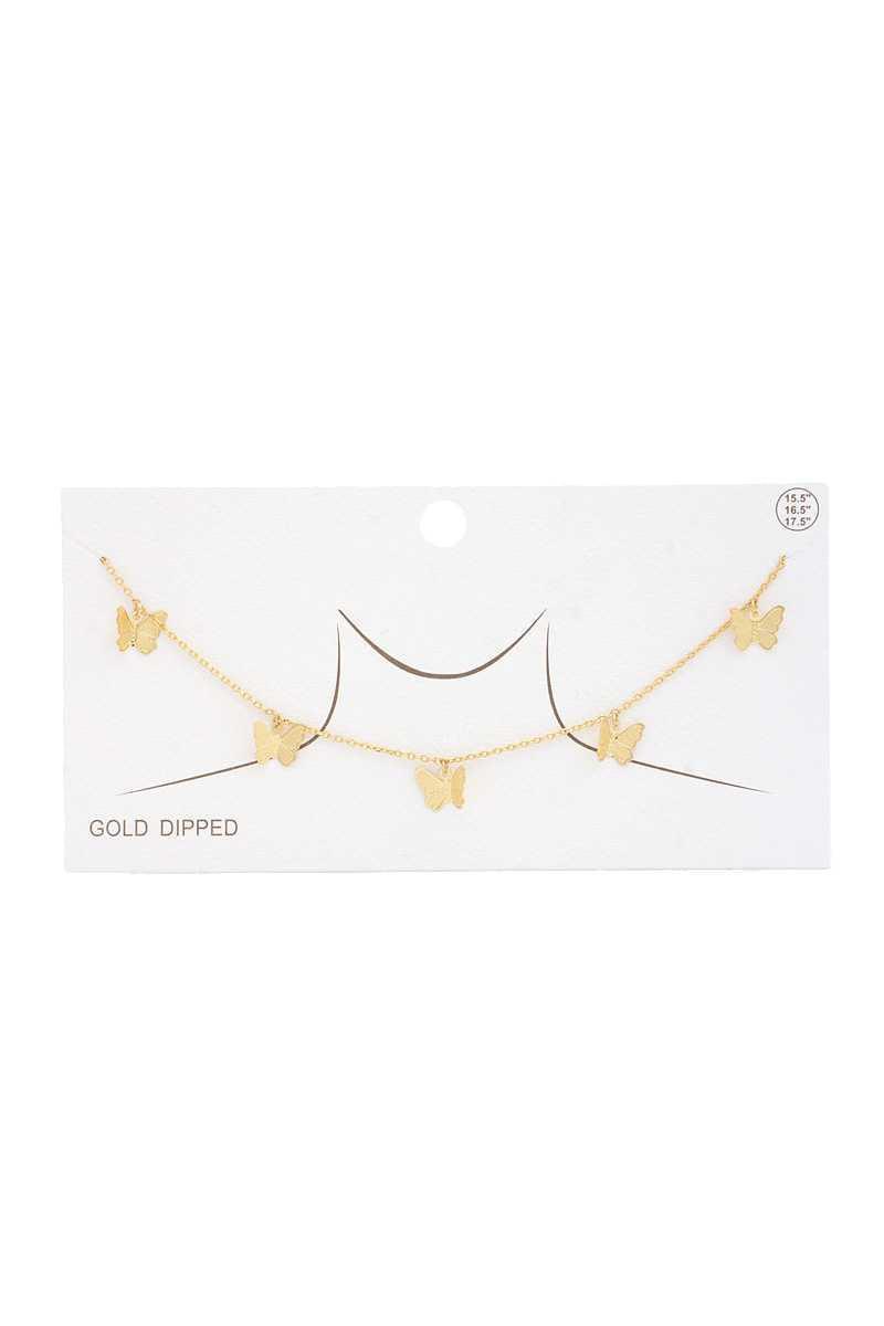 Butterfly Charm Gold Dipped Necklace | Mixtshop LLC Main image