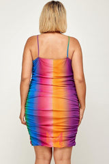 Plus Size Rainbow Ombre Print Cami Dress | Mixtshop LLC