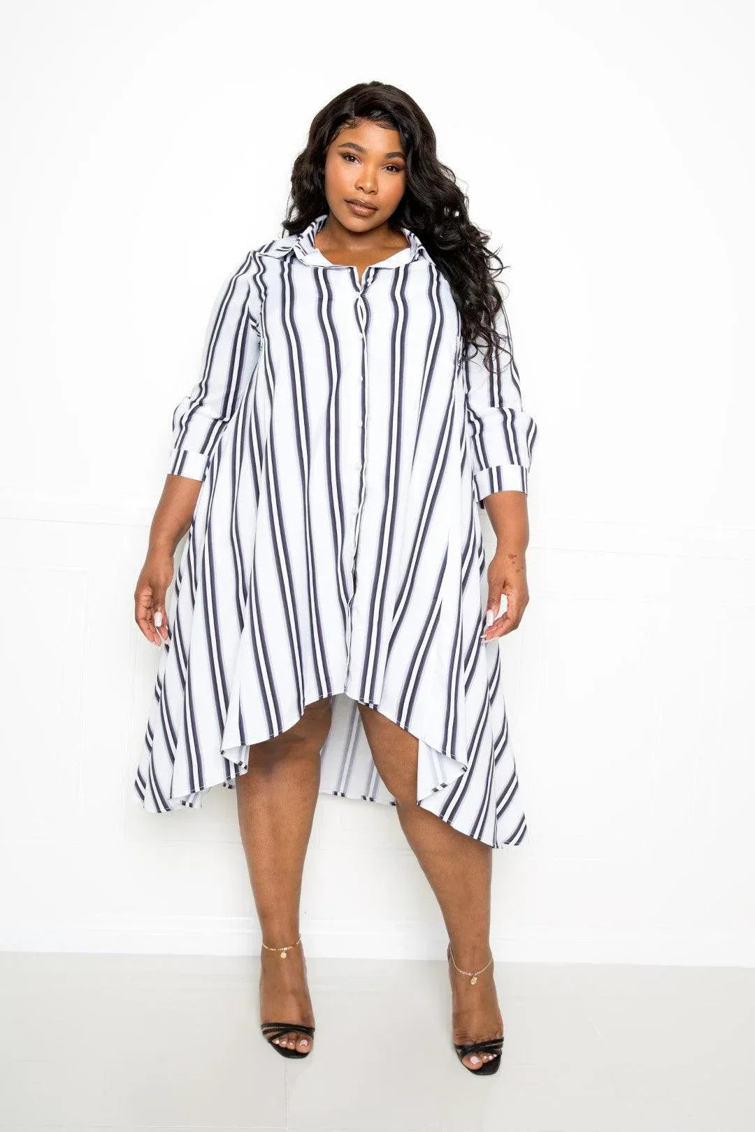 Stripe Shirt Dress | Mixtshop LLC Main image