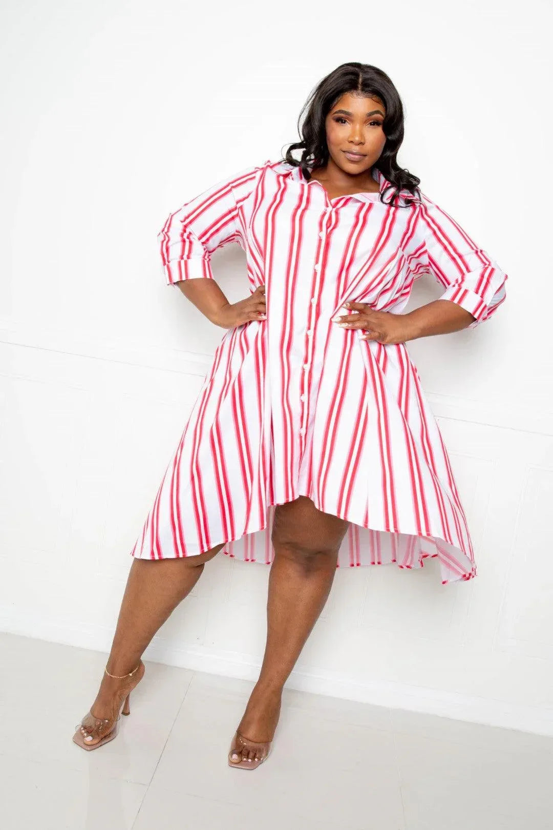 Stripe Shirt Dress | Mixtshop LLC Main image