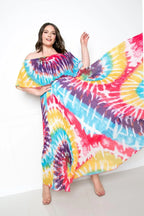 Tie Dye Off Shoulder Pleated Maxi Dress | Mixtshop LLC
