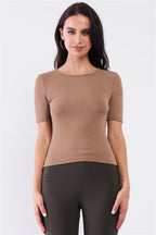 Light Ribbed Crew Neck Short Sleeve Basic Tee | Mixtshop LLC