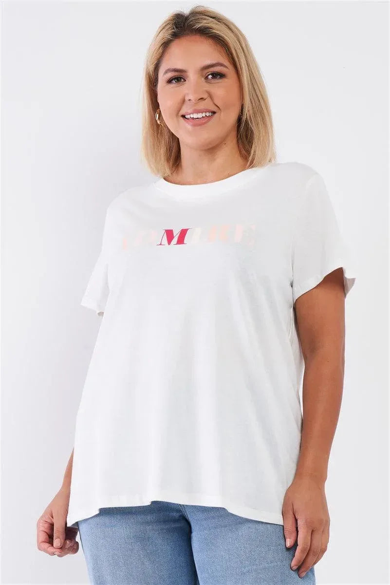 Off-white Admire Print Logo Detail Crew Neck Relaxed Fit Top | Mixtshop LLC Main image