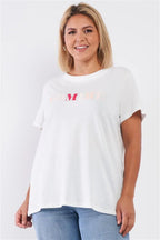 Off-white Admire Print Logo Detail Crew Neck Relaxed Fit Top | Mixtshop LLC