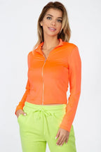 Mock Neck Zip Front Crop Top | Mixtshop LLC