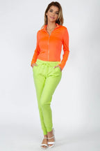 Mock Neck Zip Front Crop Top | Mixtshop LLC