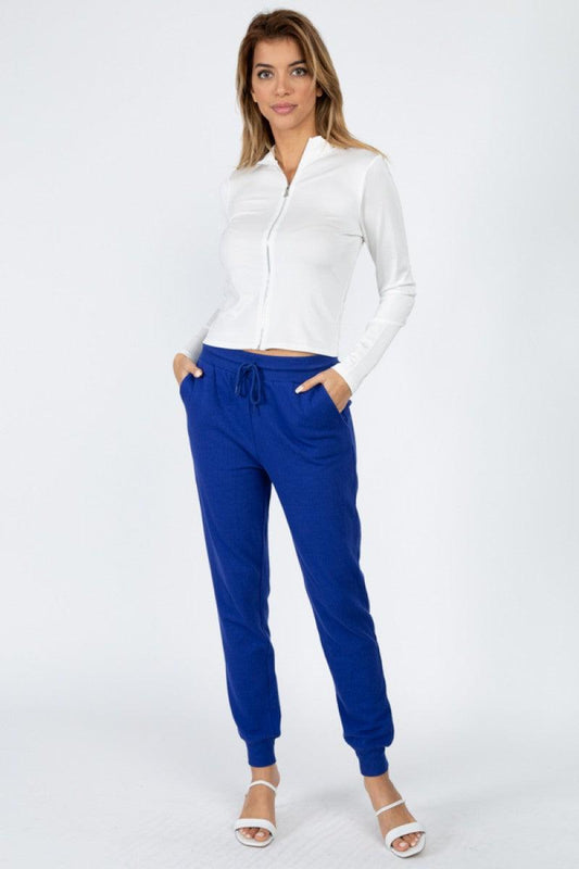Mock Neck Zip Front Crop Top | Mixtshop LLC