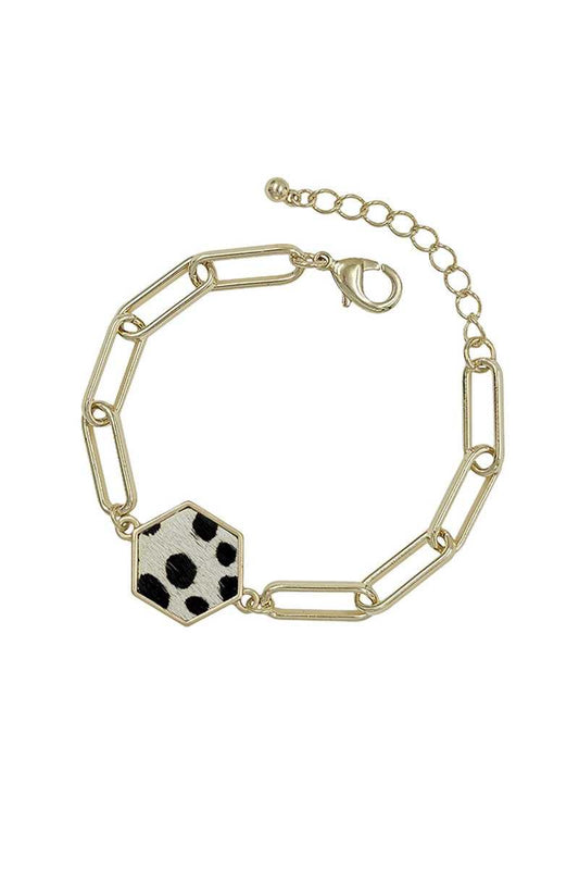Metal Clothing Pin Chain Leopard Haircalf Bracelet | Mixtshop LLC