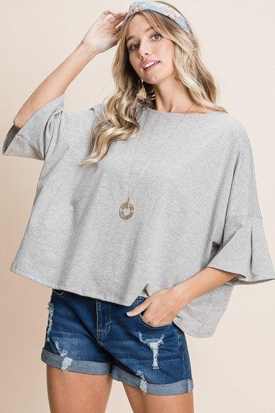 Solid Cotton Casual Top | Mixtshop LLC Main image
