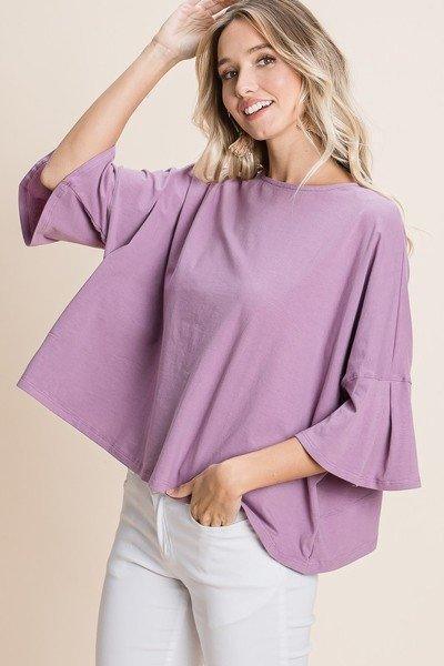 Solid Cotton Casual Top Secondary image