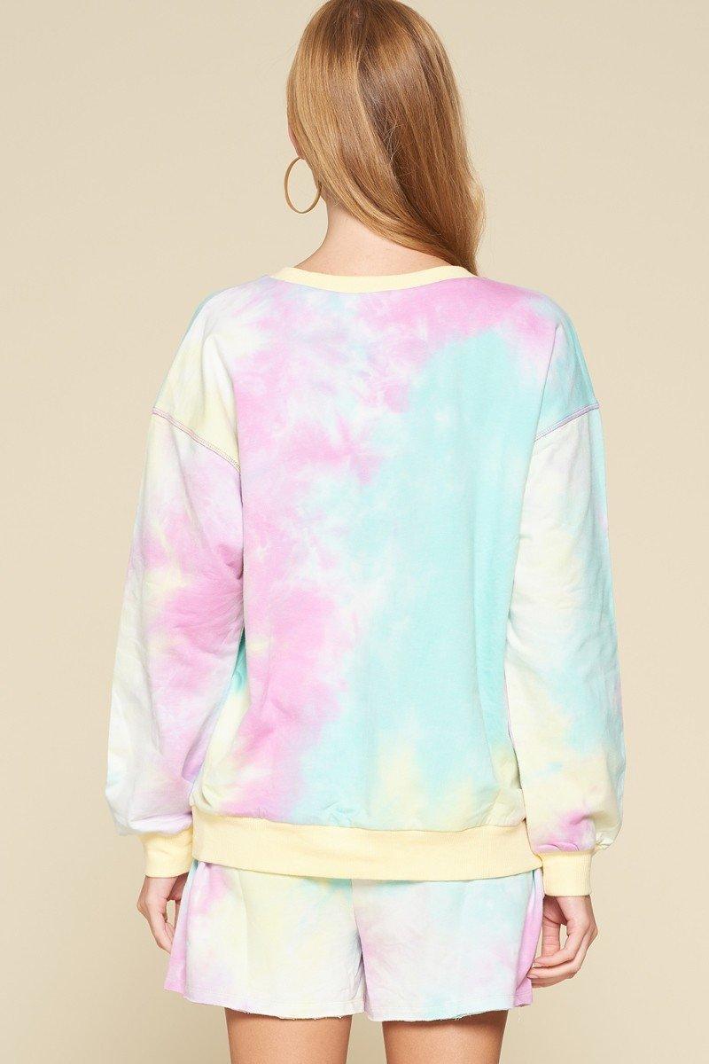 Tie-dye Printed Jersey Top | Mixtshop LLC