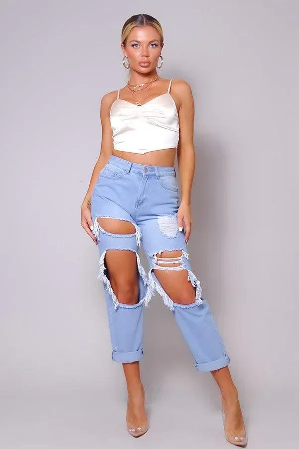 Sexy Spaghetti Strap Ruched Front Scarf Front Top Secondary image