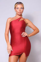 Double Strap Cutout One Shoulder Mini Dress | Mixtshop LLC