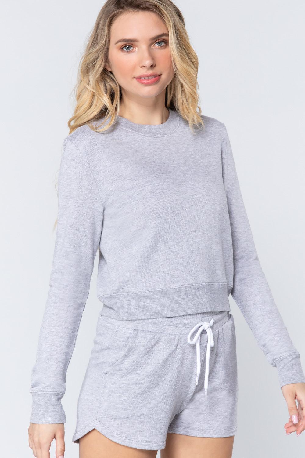 Long Slv Crew Neck Slub Terry Top | Mixtshop LLC