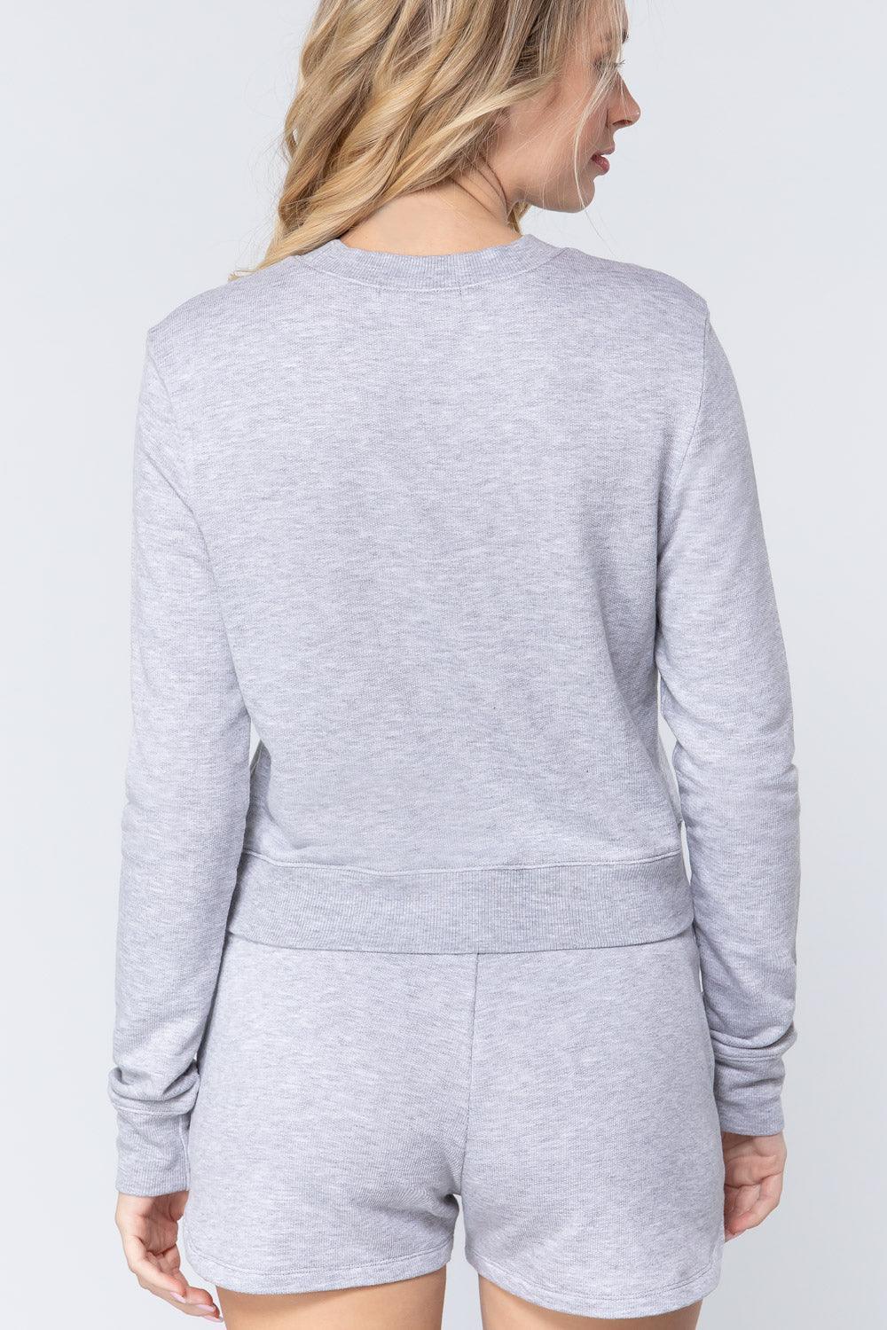 Long Slv Crew Neck Slub Terry Top | Mixtshop LLC