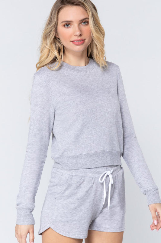 Long Slv Crew Neck Slub Terry Top | Mixtshop LLC