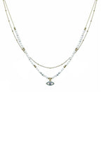 2 Layered Metal Seed Bead Evil Eye Pendant Necklace | Mixtshop LLC