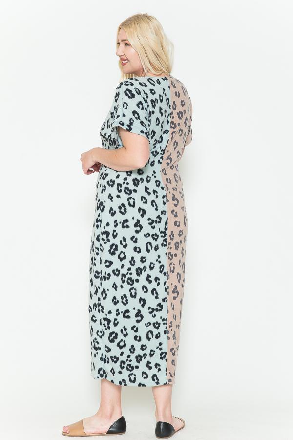 Front Slit Dolman Leopard Print Maxi Dress Secondary image