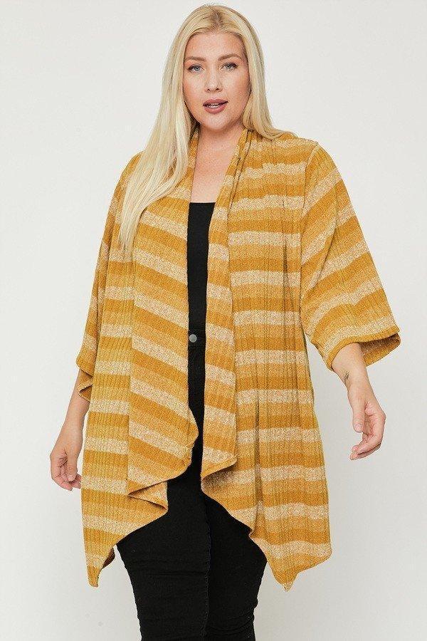 Kimono Style Striped Cardigan | Mixtshop LLC Main image