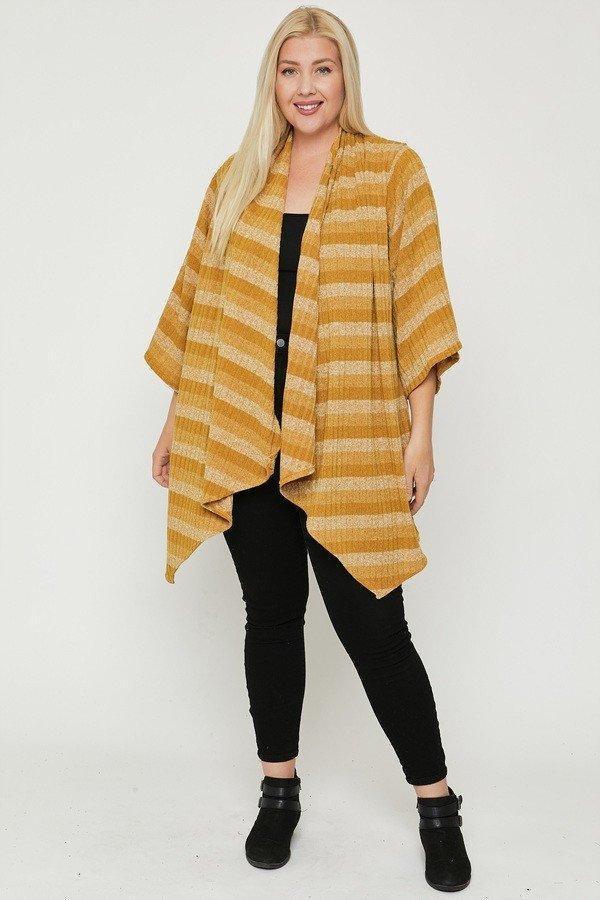Kimono Style Striped Cardigan Secondary image
