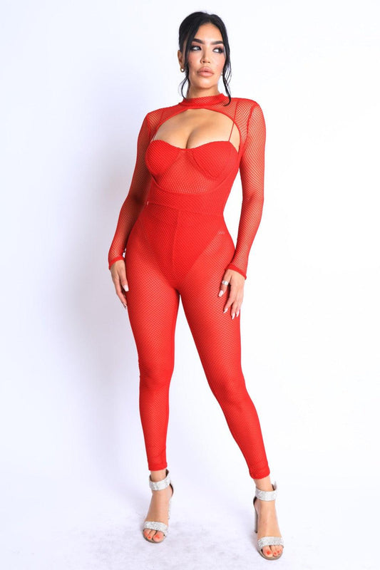 Mesh Crop Jumpsuit Set | Mixtshop LLC