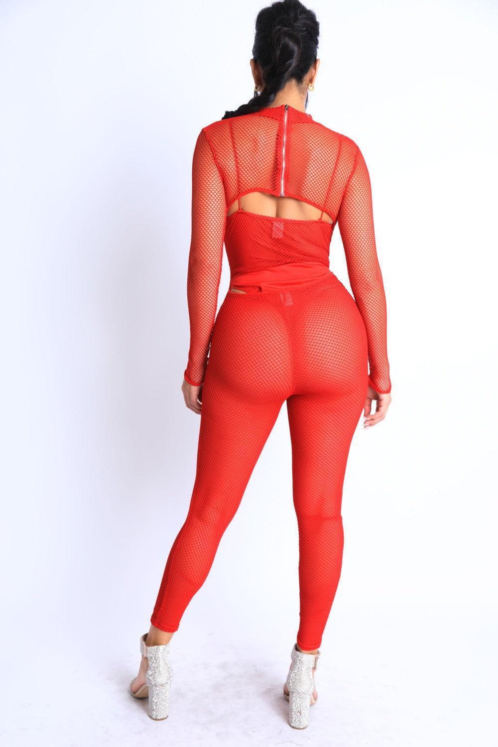 Mesh Crop Jumpsuit Set | Mixtshop LLC