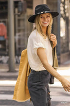 Short Sheer Dolman Sleeve Scoop Neck Top With Side Slit | Mixtshop LLC