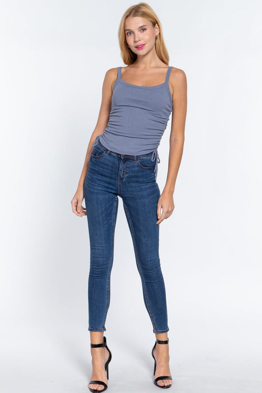 Side Ruched Cami Knit Top | Mixtshop LLC