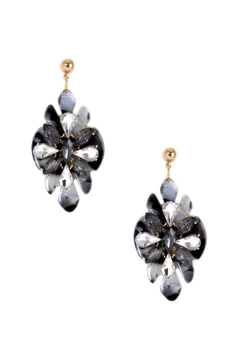 Acetate Rhinestone Flower Dangle Earring | Mixtshop LLC Main image