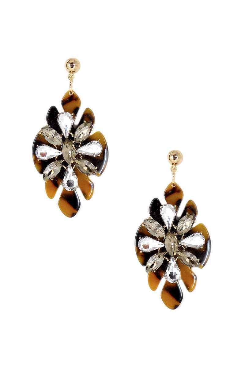 Acetate Rhinestone Flower Dangle Earring | Mixtshop LLC