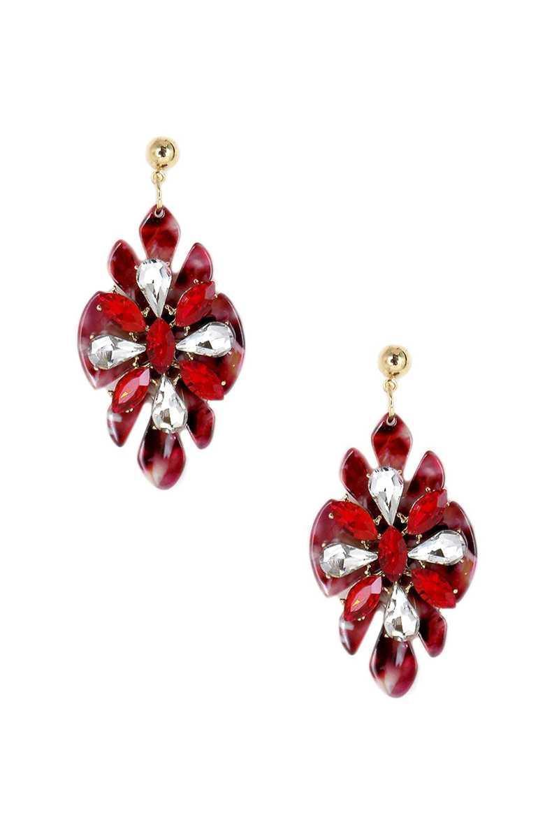 Acetate Rhinestone Flower Dangle Earring | Mixtshop LLC