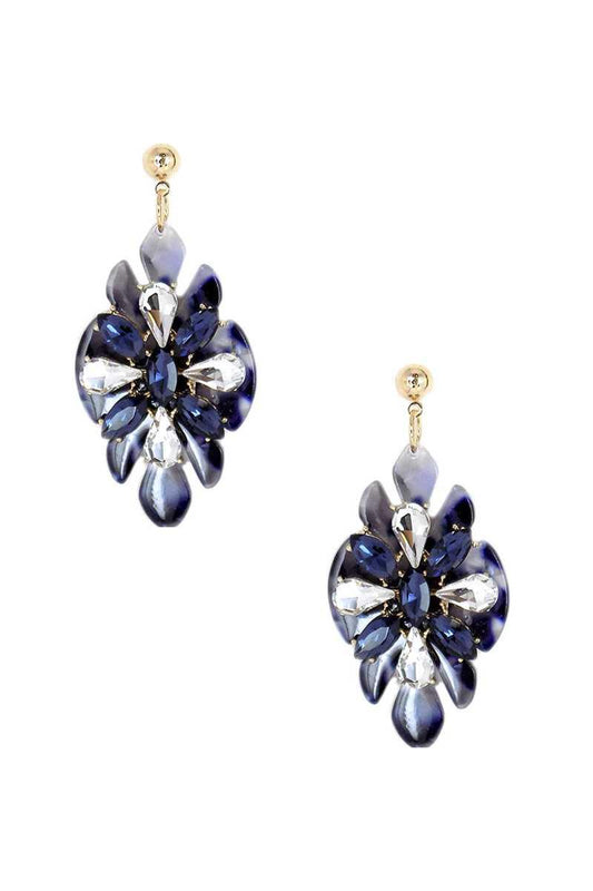 Acetate Rhinestone Flower Dangle Earring | Mixtshop LLC