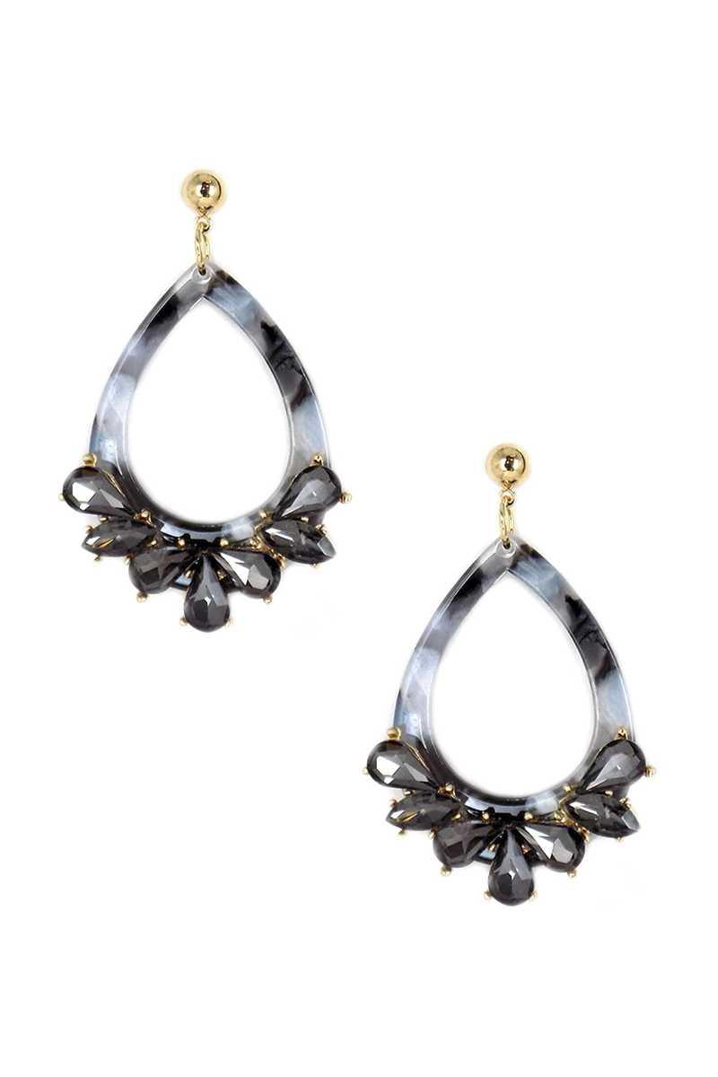 Acetate Rhinestone Teardrop Dangle Earring | Mixtshop LLC Main image
