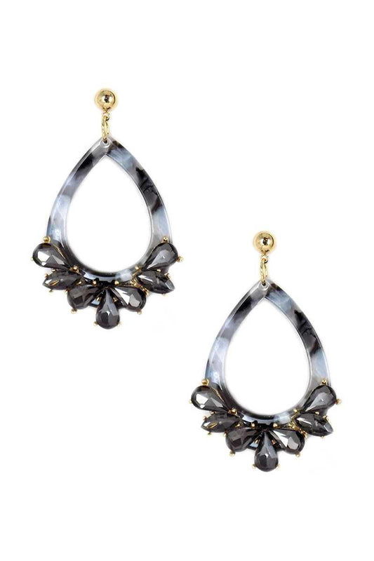 Acetate Rhinestone Teardrop Dangle Earring | Mixtshop LLC