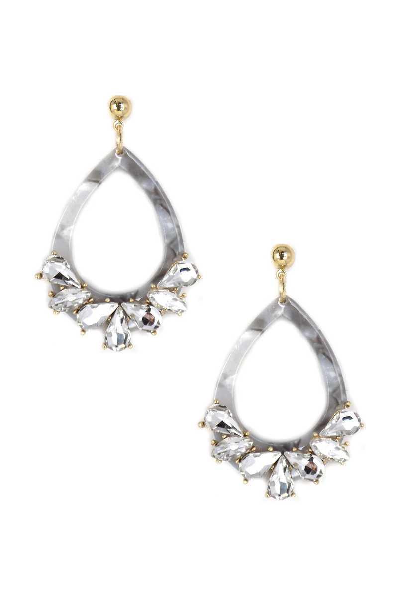 Acetate Rhinestone Teardrop Dangle Earring | Mixtshop LLC