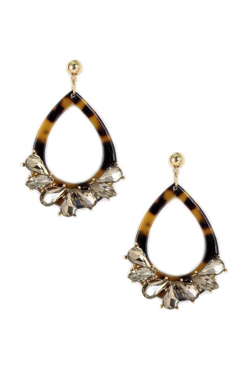 Acetate Rhinestone Teardrop Dangle Earring | Mixtshop LLC