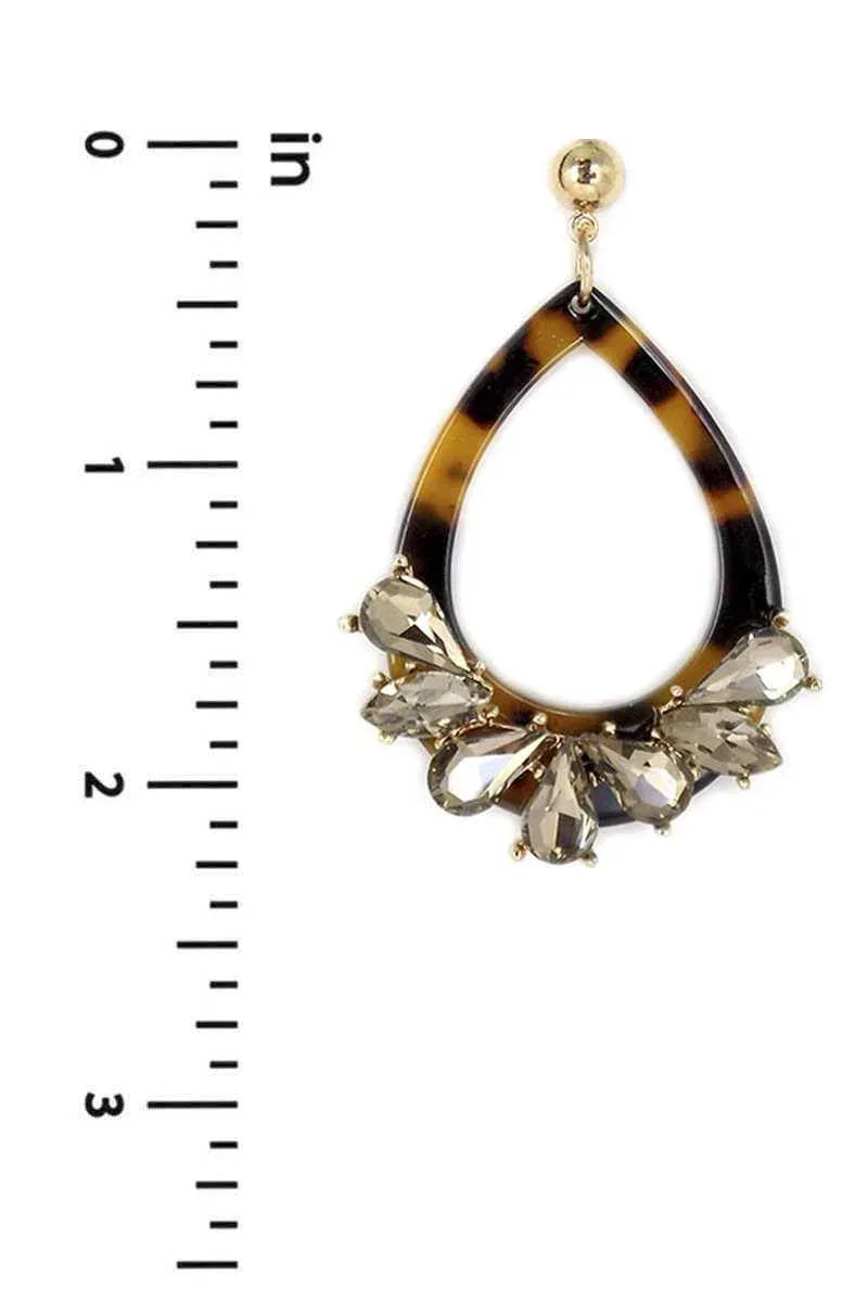 Acetate Rhinestone Teardrop Dangle Earring | Mixtshop LLC