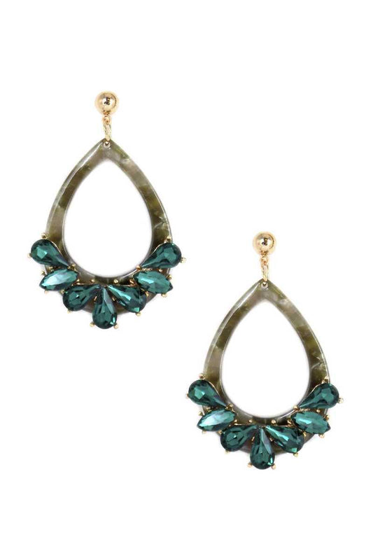 Acetate Rhinestone Teardrop Dangle Earring | Mixtshop LLC