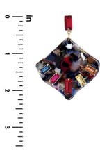 Acetate Rhinestone Square Dangle Earring | Mixtshop LLC